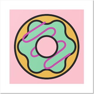 Baked Doughnut With Green Frosting Posters and Art